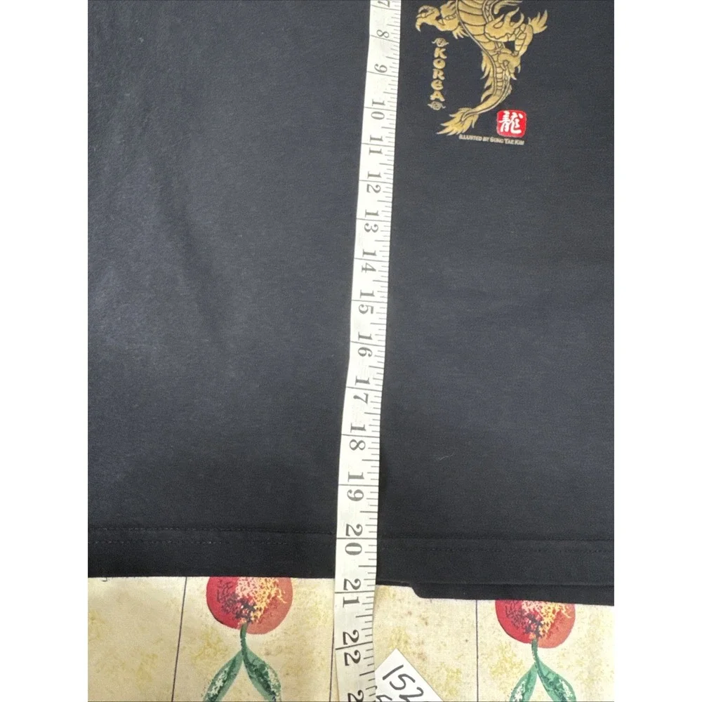 World Korea T Shirt Small Black Gold Dragon Sung Tae Kim Graphic Made in Korea